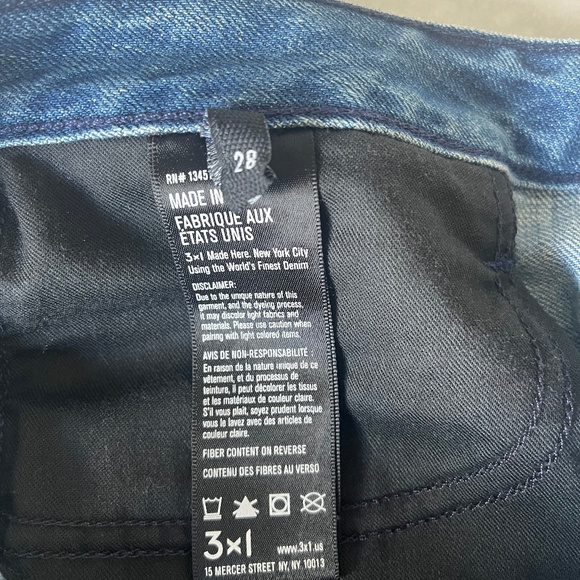 3X1 BLUE RIPPED RELAXED SABINA GIRLFRIEND BRONX MID RISE LOOSE FIT JEANS 28 - Picture 9 of 9